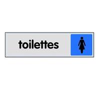 Plaque toilettes femmes en plexi couleur 170x45mm - - 4036496