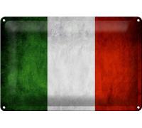 Plaque Tôle 30x20cm - Made IN Germany - Drapeau Italie Drapeau Métal Déco Panneau Métallique
