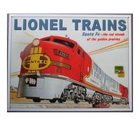 Plaque Train Rouge Santa Fé Loonel Deco Tole Pub Affiche Metal Usa