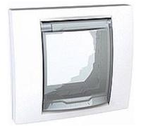 Plaque Unica - Blanc avec liseré blanc IP44 - 2 modules