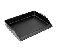 Plaque universelle pour barbecue GFTIME Plancha 48 x 36 cm compatible RÖSLE VIDERO, Weber, Enders, Campingaz, Napoléon, Tepro, Taino Gasgrill avec gouttière et bord 8 cm