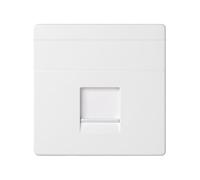 Plaque v&d univ. plate c/g poudre pour 1 RJ45 SIMON 82 CONCEPT Blanc