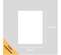 Plaque verre acrylique blanc 2 mm - 60 x 120 cm (600 x 1200 mm) - Verre synthétique - Plaque PMMA XT