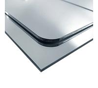 Plaque verre acrylique miroir 3 mm. Miroir synthétique. Plaque miroir acrylique. Verre synthétique. PMMA XT. Verre de sécurité miroir - 700 x 600 mm - Bords droits -