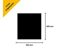 Plaque verre acrylique noir 2 mm - 50 x 60 cm (500 x 600 mm) - Verre synthétique - Plaque PMMA XT