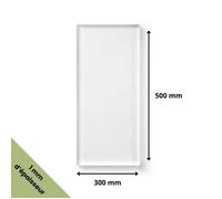 Plaque verre acrylique transparent 1 mm - 30 x 50 cm (300 x 500 mm) - Verre synthétique - Plaque PET/APET