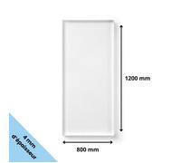 Plaque verre acrylique transparent 4 mm - 80 x 120 cm (800 x 1200 mm) - Verre synthétique - Plaque PMMA XT