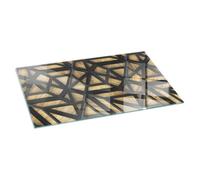 Plaque verre devant cheminée et plaque de sol en verre motif bois 120x60 Tulup