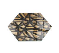 Plaque verre devant cheminée et plaque de sol en verre motif bois hexagonale 40x40 Tulup