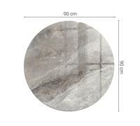 Plaque Verre Pour Poêle À Bois Motif Pierre Naturelle Gris Ronde Semi-circulaire