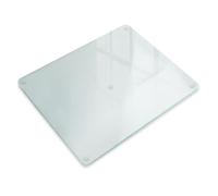 Plaque Verre Satiné 52x40 cm Facile à Nettoyer Rectangulaire Protection des Surfaces pour la Cuisine Résistante aux Rayures Hygiénique Durable Effet Mat avec Pieds Antidérapants