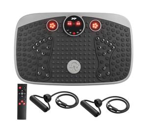 Plaque vibrante 150 W jusqu'à 150 kg, 9 programmes avec bandes d'entraînement et haut-parleur Bluetooth, plate-forme vibrante 10 mm, télécommande, BodyWave Max