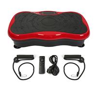 Plaque vibrante 3D avec 2 bandes de résistance, plate-forme vibrante 5 modes de vibration, 95 niveaux, écran LCD - Charge maximale 120 kg Appareil de fitness pour la maison (noir rouge)