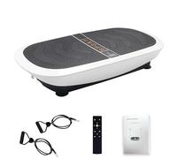 Plaque vibrante 3D Crazy Fit - Oscillation et pulsation à double moteur | 80 niveaux de vitesse, télécommande et bandes de résistance | Machine de fitness pour tout le corps pour la maison - Charge