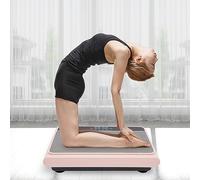 Plaque vibrante de qualité supérieure 220 V, appareils de fitness pour la maison avec lumières Bluetooth colorées et écran LCD clair, fitness yoga pour la maison (rose)