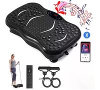 Plaque vibrante Fitness Vibro avec Écran LCD - Vélo d'appartement Body Shaper Appareil d'Entraînement à Fitness - 5 MODES Noir