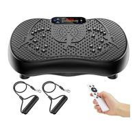 Plaque vibrante, puissante Marchepied vibrant Minceur avec 180 niveaux, 6 modes d'entraînement, Haut-parleur Bluetooth 5.1, Télécommande, Entraînement à domicile