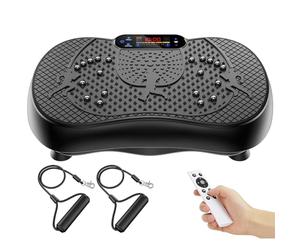 Plaque vibrante, puissante Marchepied vibrant Minceur avec 180 niveaux, 6 modes d'entraînement, Haut-parleur Bluetooth 5.1, Télécommande, Entraînement à domicile