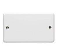 Plaque vierge à 1 voie, plaque d'obturation électrique blanche de forme carrée en plastique pour 1 prise de courant (plaque vierge à 2 voies)