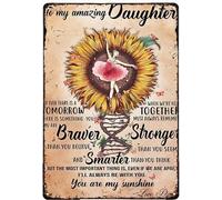 Plaque vintage en aluminium avec inscription « Ballet Sunflower Dad to My Amazing Daughter You are My Sunshine » - Décoration murale rétro pour la maison, la cuisine, le café, le bar - 20,3 x 30,5 cm