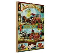 Plaque vintage en bois de pompiers - Design nostalgique avec agendas de chevaux et camion de pompiers - Parfait pour les collectionneurs et la décoration - 30 cm x 40 cm