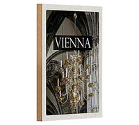 Plaque vintage en bois | Vienna | Design nostalgique | 12 cm x 18 cm