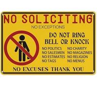 Plaque vintage en étain avec inscription « No Excuses,No Exceptions Do Not Ring Bell No Knock » pour maison, porte, bureau, bureau, cour, décoration 30,5 x 40,6 cm