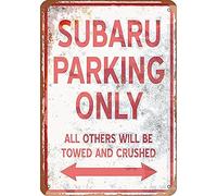 Plaque vintage en étain fantaisie Subaru Parking Only - Look Plaqueigns pour maison, cave, garage, bar, campagne, club, décoration murale 20,3 x 30,5 cm