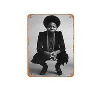 Plaque vintage en étain Nina Simone - Photos rétro de légendes de la musique jazz - Portrait de Nina Simone - Poster décoratif mural - Cadeau - 20,3 x 30,5 cm