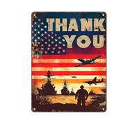 Plaque vintage en étain « Thank You Soldiers » du 4 juillet - Jour de l'indépendance des anciens combattants - Décoration murale pour club, Man, grotte, bar, café - 30,5 x 40,6 cm