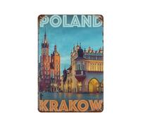 Plaque vintage en métal avec cheval amusant et rétro, Pologne, Cracovie, basilique Sainte-Marie, décoration murale décorative en métal pour maison, cuisine, bar, café, club (20 x 30 cm)