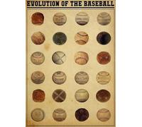 Plaque vintage en métal avec évolution du baseball pour maison, cuisine, restaurant, club, maison, décoration murale, panneau en étain, 14 x 20 cm