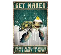 Plaque vintage en métal avec inscription « Get Naked Unless You Are Just Visting Don't Make It Weird » - 20,3 x 30,5 cm