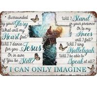 Plaque vintage en métal avec inscription « I Can Only Imagine » pour maison, club, bar, café 20,3 x 30,5 cm