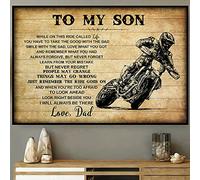 Plaque vintage en métal avec inscription « To My Son Motocross Motorcycle While On This Ride Called Life Love Wife » - Décoration murale pour bar, club de musique, homme, grotte - 30,5 x 40,6 cm