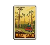 Plaque vintage en métal Madagascar - Décoration murale pour café, bar, pub, maison - 30 x 20 cm
