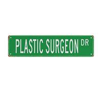 Plaque vintage en métal pour chirurgien plastique, chirurgien plastique, médecin, chirurgie esthétique, hôpital, ST AVE DT en métal - Plaque de rue - Décoration murale - 40,6 x 10,2 cm