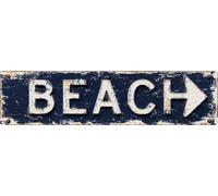 Plaque vintage en métal pour plage et bord de mer 10,2 x 40,6 cm