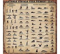 Plaque vintage en métal - Série Ashtanga Vinyasa Yoga Primary - Décoration murale - Cadeau pour ami - Décoration murale - Cadeau pour ami - Décoration murale de BarTavernPubClub Man Cave - 30,5 x 30,5