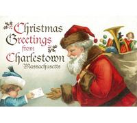 Plaque vintage humoristique en métal « Christmas Greetings From Charlestown Ma Santa » - 20,3 x 30,5 cm