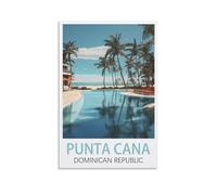 Plaque Vintage Metal Punta Cana, République dominicaine Panneaux de Grotte Plaque Artistique Décoration Murale pour Maison Bars Cafés 20x30cm