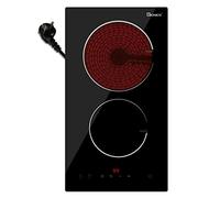 Plaque Vitrocéramique 2 Feux 30cm Encastrable,Table de cuisson vitrocéramique 2 zones,Cuisinière électrique 2900W