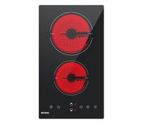 Plaque Vitrocéramique 2 Feux, WEHIMO Plaque de Cuisson Electrique 3000W, Commande Tactile, Minuteur, Compatible Tous Poêlons, 29cm
