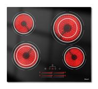 Plaque Vitrocéramique 4 Feux 6600W, Plaque de Cuisson 4 Feux Encastrable 60CM, 9 Niveaux de Puissance, Minuterie, Sécurité Enfants, 220V, Disaenvir