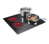 Plaque Vitrocéramique 4 feux , Plaque de cuisson Electrique 60cm, 6000W, 9 Niveaux, Minuterie 1-99 min,Pour toutes les Casseroles