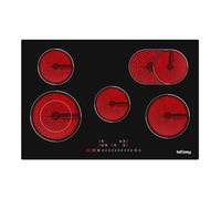 Plaque Vitrocéramique 5 Feuxs Encastrable 8600W L77 x P52 cm, Table de Cuisson Vitrocéramique 5 Foyer, Plaque de Cuisson Electrique