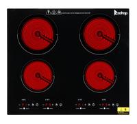 Plaque Vitrocéramique - 6000W - 4 foyers -Touches sensitives-Sécurité Enfants