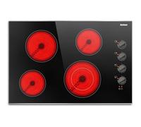 Plaque Vitrocéramique 77 Cm Encastrable,Table De Cuisson Vitro 4 Foyers Avec Commande Par Bouton,Plaque 4 Feux Avec Zone Extensibl