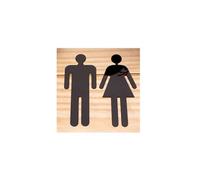 Plaque Wc Autocollant de signe de toilette for hommes/femmes, 1 paire, signes d'indication de WC, miroir en acrylique, décoration de porte de salle de bain for garçon ou fille(Black,Height 25cm)