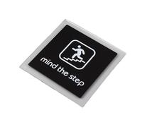 plaque wc Autocollant de signe de toilette non fumeur de 10 cm | Autocollants muraux noirs avec Logo d'interdiction de lieux publics, autocollant en caoutchouc(Mind the step)